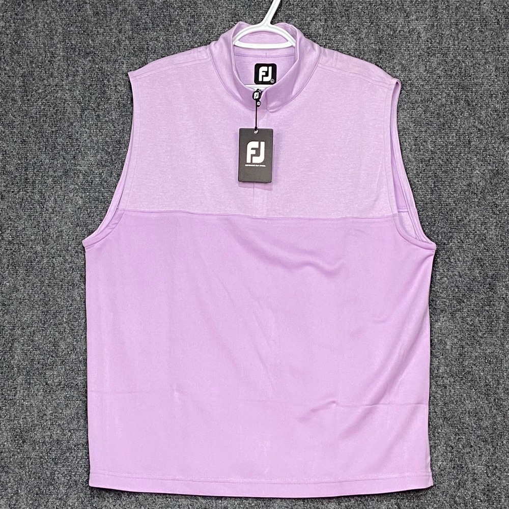 FootJoy Heather‎ Yoke 1/2 Zip Vest Sleeveless Golf Top Mens Large Lavender New